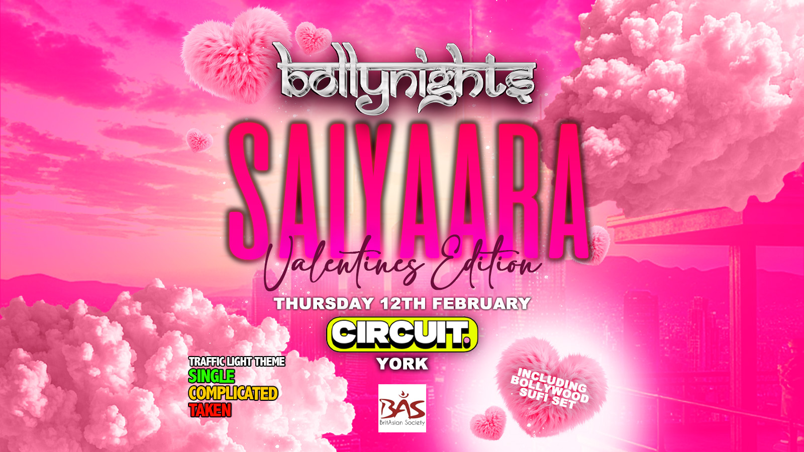 Bollynights York – Saiyaara Valentines Edition | Thursday 12th February | Circuit