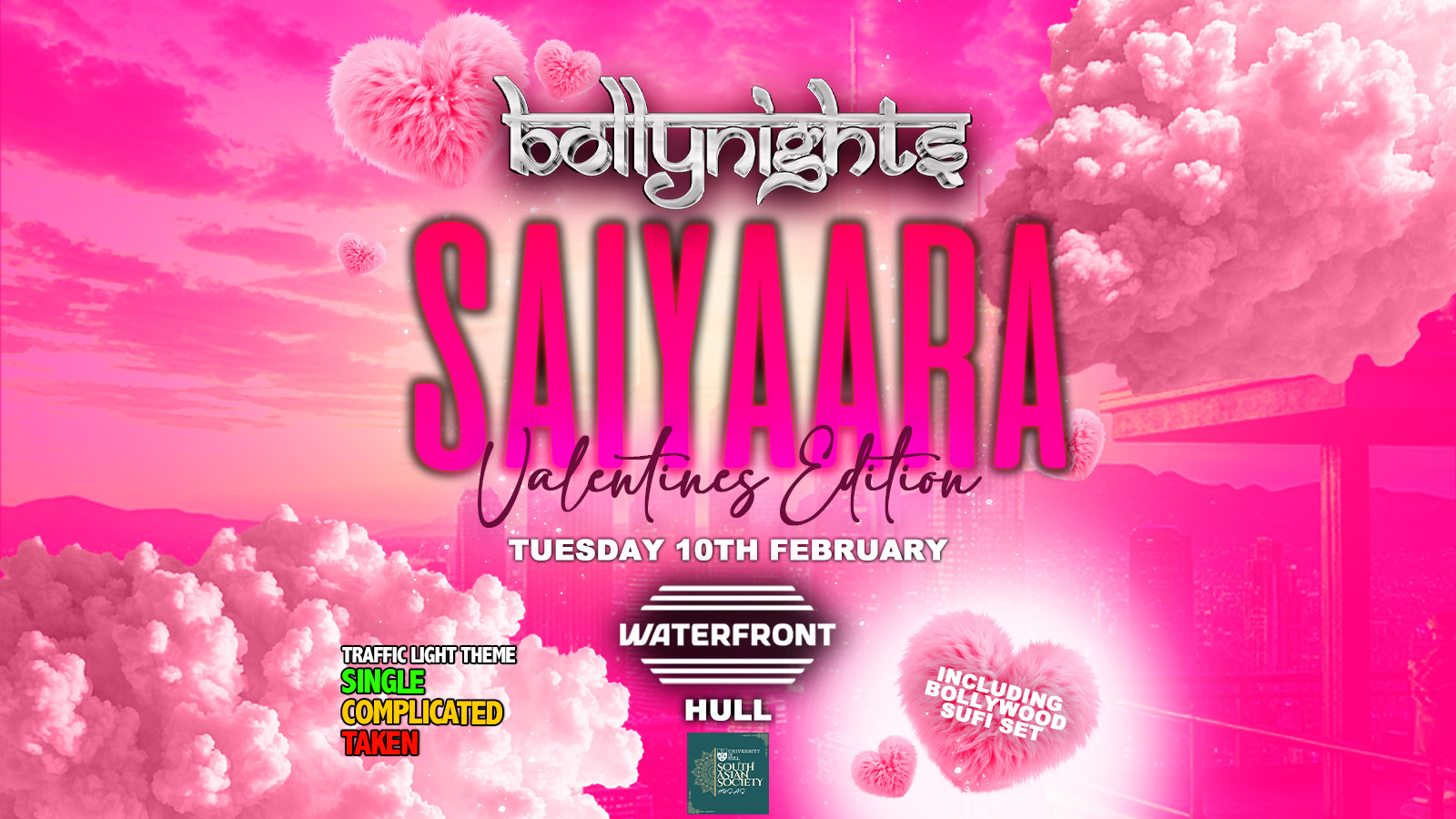 Bollynights Hull – Saiyaara Valentines Edition | Tuesday 10th February | Waterfront