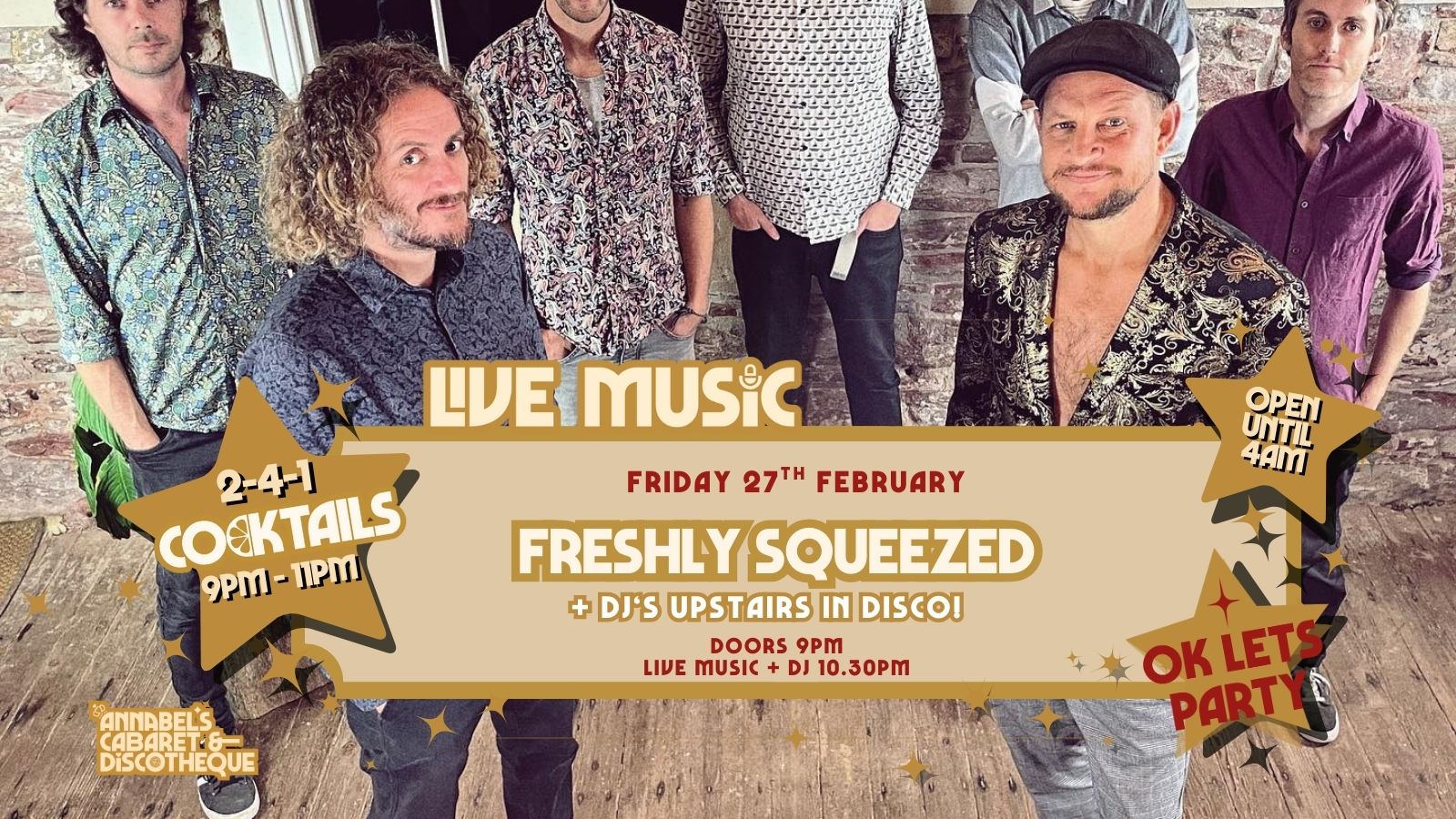 Live Music : FRESHLY SQUEEZED //Annabel’s Cabaret & Discotheque