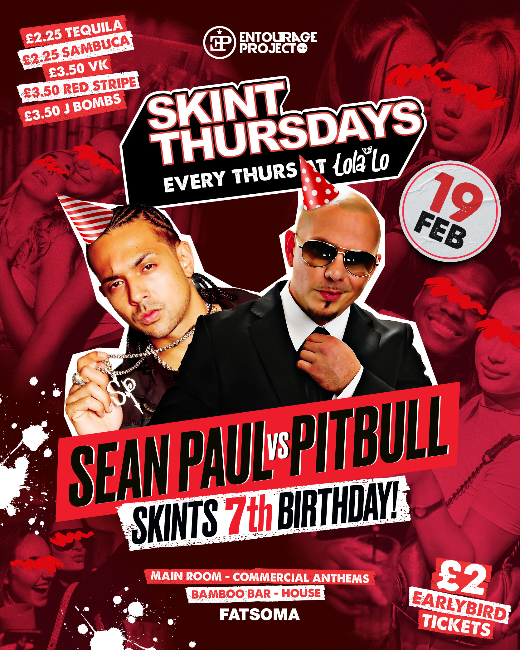 SKINT: SEAN PAUL VS PITBULL @ LOLA LO