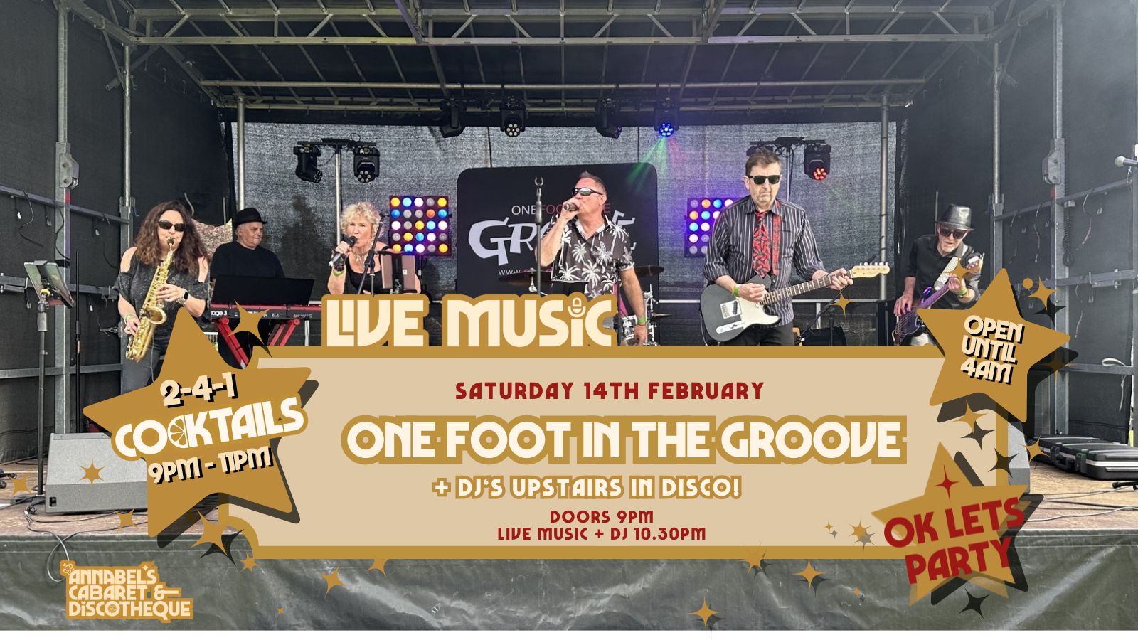 Live Music: ONE FOOT IN THE GROOVE // Annabel’s Cabaret & Discotheque