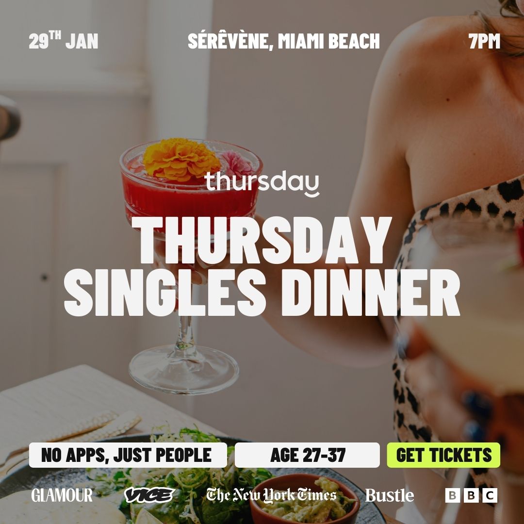 Thursday | The Prelude: Singles Dinner at Sérêvène (Ages 27-37) | Miami Beach