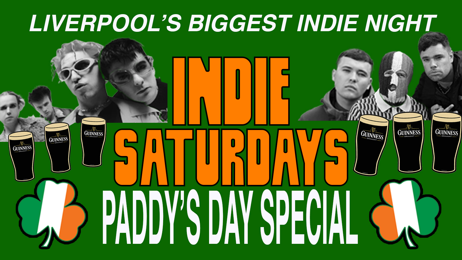 Shit Indie Disco presents INDIE SATURDAYS PADDYS WEEKEND AT TUNNEL (beneath Heebies on Seel Street – £5 DOUBLE VODKA & MIXER – OPEN UNTIL 6AM