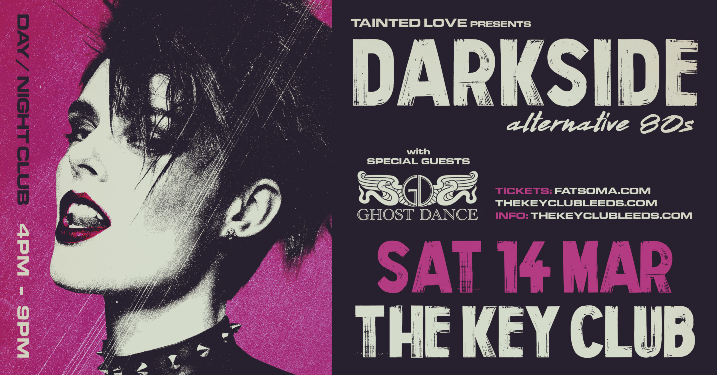 Tainted Love presents DARKSIDE : Alternative 80s TICKETS AVAILABLE