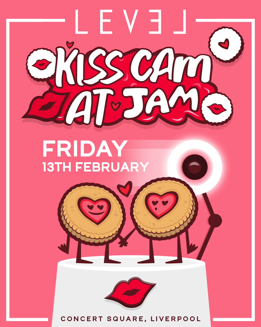 JAM FRIDAYS – KISS CAM AT JAM (VALENTINE’S SPECIAL) – £3 DOUBLES BEFORE MIDNIGHT £4 DOUBLES AFTER w/ HEY LIVERPOOL