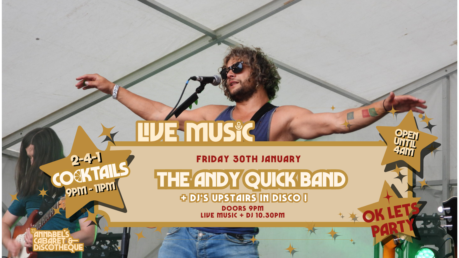 Live Music :ANDY QUICK BAND//Annabel’s Cabaret & Discotheque