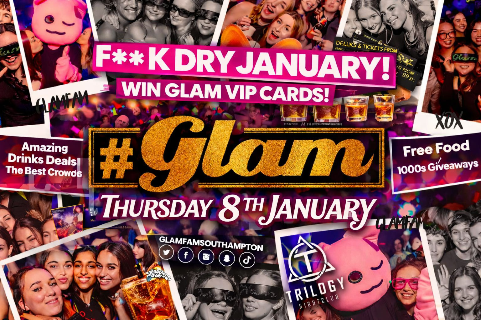 Glam Thursdays | F*** Dry January!! 😜 Southampton’s Best Student Night 😻