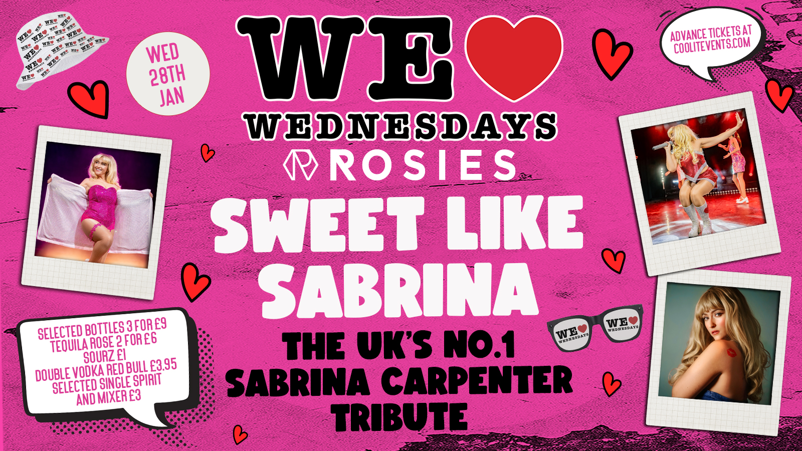WE LOVE ❤️ WEDNESDAYS – FEAT. LIVE PERFORMANCE FROM SWEET LIKE SABRINA : THE UK’S NO.1 SABRINA CARPENTER TRIBUTE – Chester’s BIGGEST Student Night