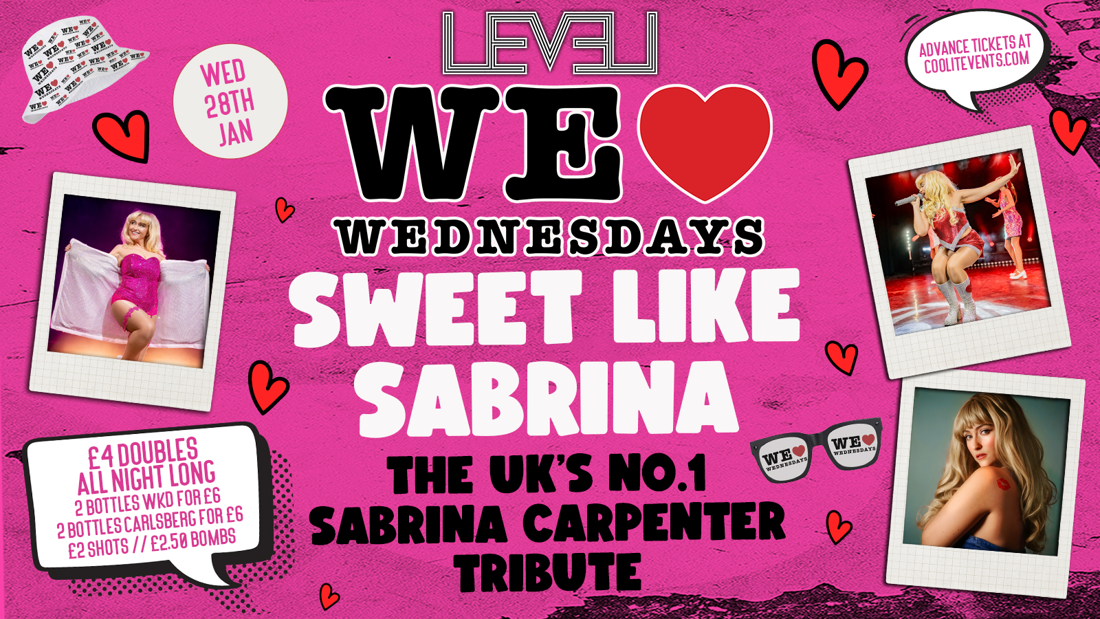 WE LOVE ❤️ WEDNESDAYS – LIVERPOOL’S LEGENDARY WEDNESDAY NIGHT: FEAT LIVE PERFORMANCE ON POP FLOOR FROM SWEET LIKE SABRINA – The UK’s No.1 Sabrina Carpenter Tribute Act