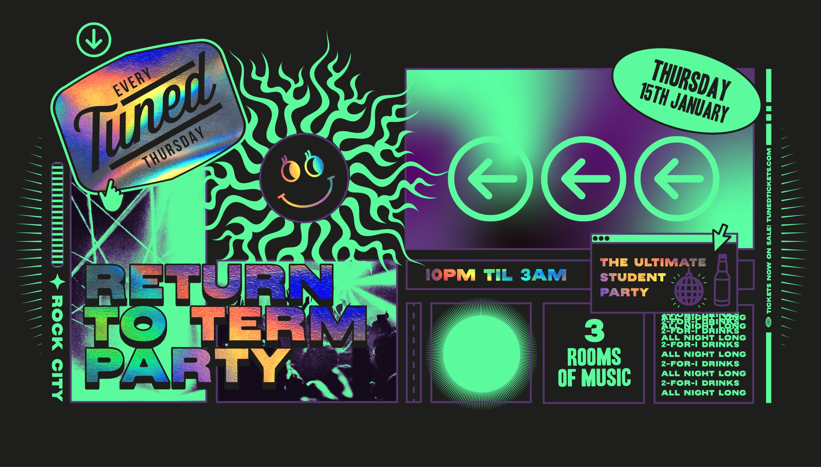 Tuned – RETURN TO TERM – Nottingham’s Biggest Student Night – 2-4-1 Drinks All Night Long – (inc Silent Disco In Beta Room) 15/01/26