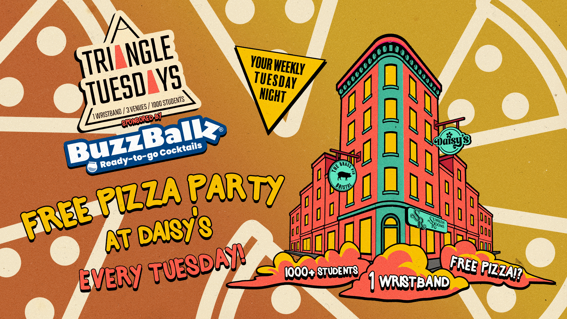 Free Pizza Party @ Daisy's - Triangle Tuesdays