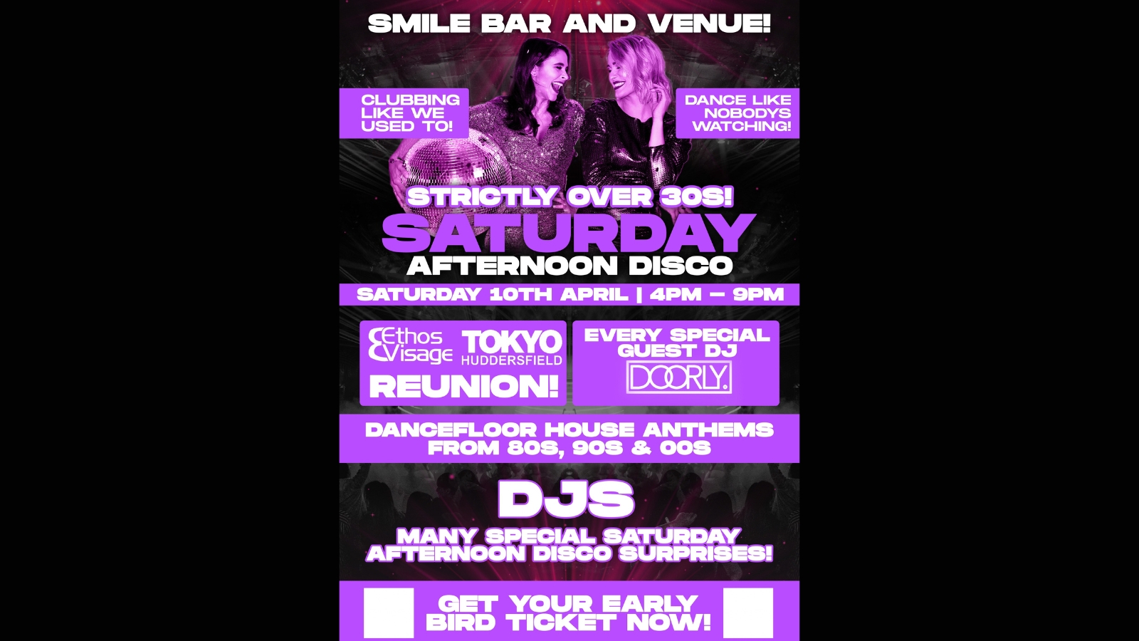 Over 30’s Saturday Afternoon Disco!