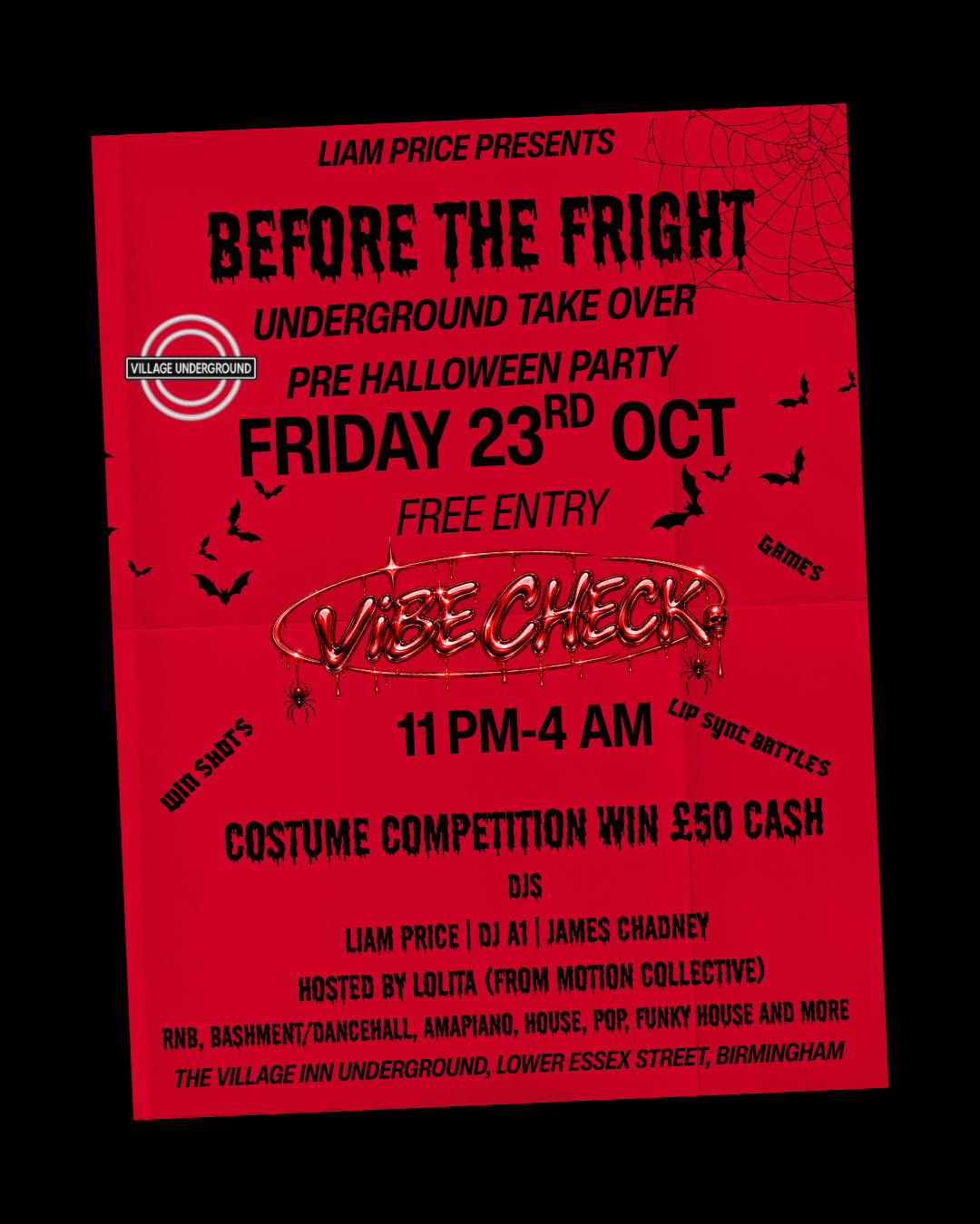 VIBE CHECK : BEFORE THE FRIGHT - PRE HALLOWEEN PARTY