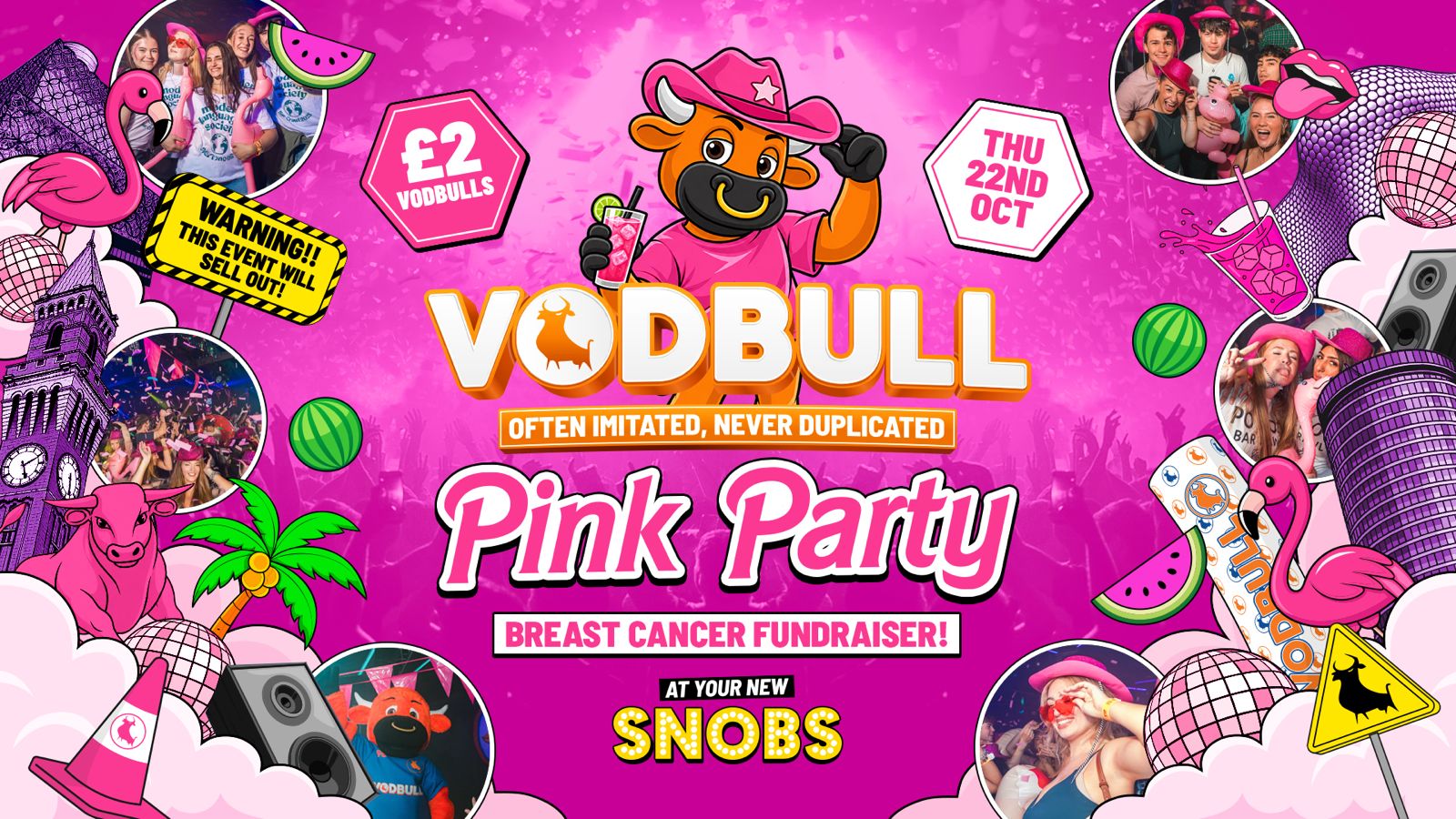 🧡 VODBULL PINK PARTY @ SNOBS BIRMINGHAM!! ⚠️ 22/10