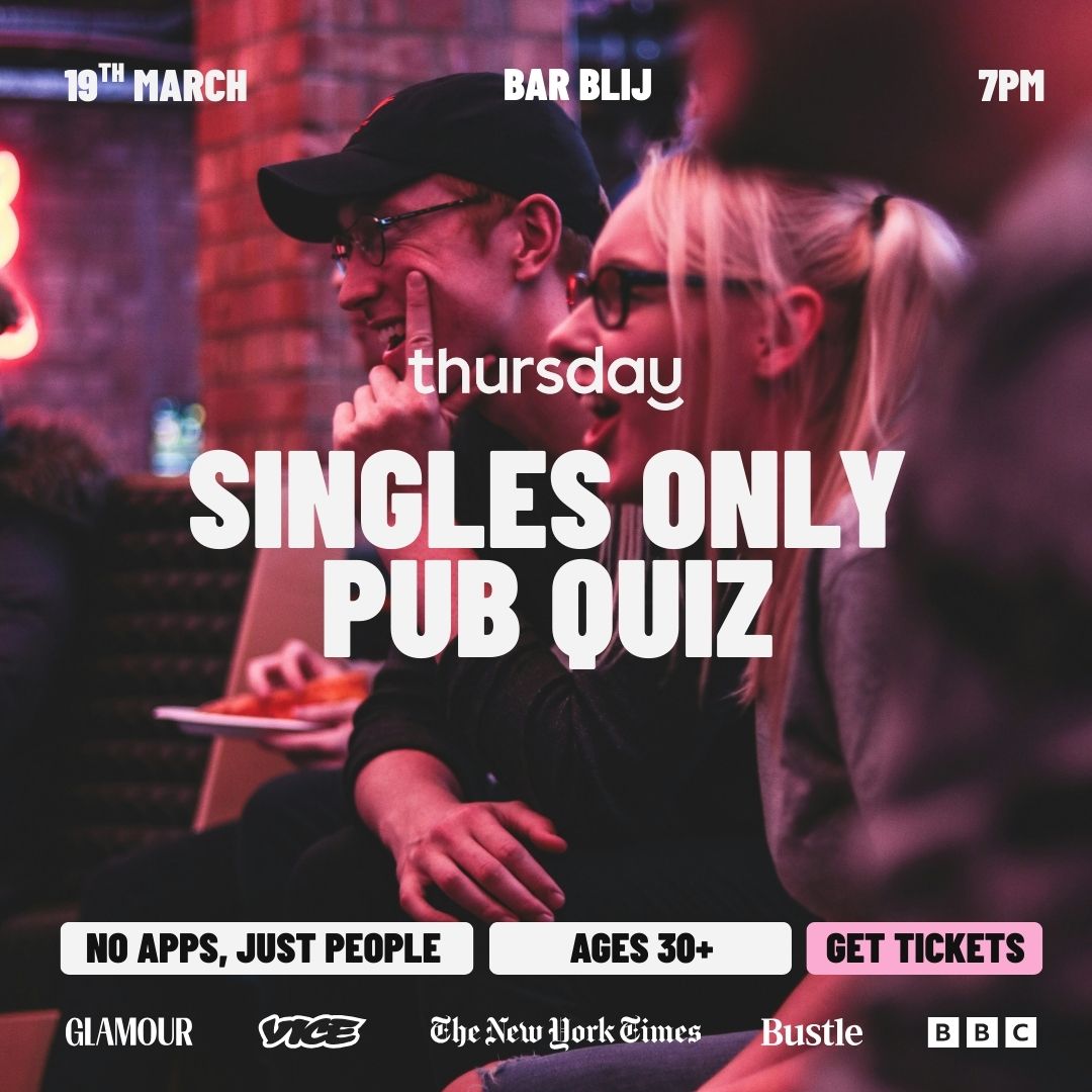 Thursday | Singles Only Pub Quiz (30+) | Bar Blij