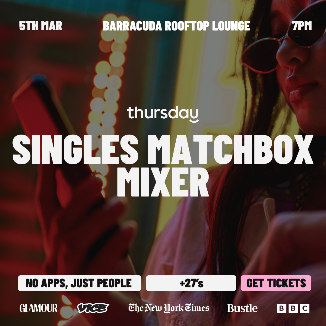Thursday | Singles Matchbox Party | Barracuda Rooftop Lounge | Balluta Bay | Age range:  +27