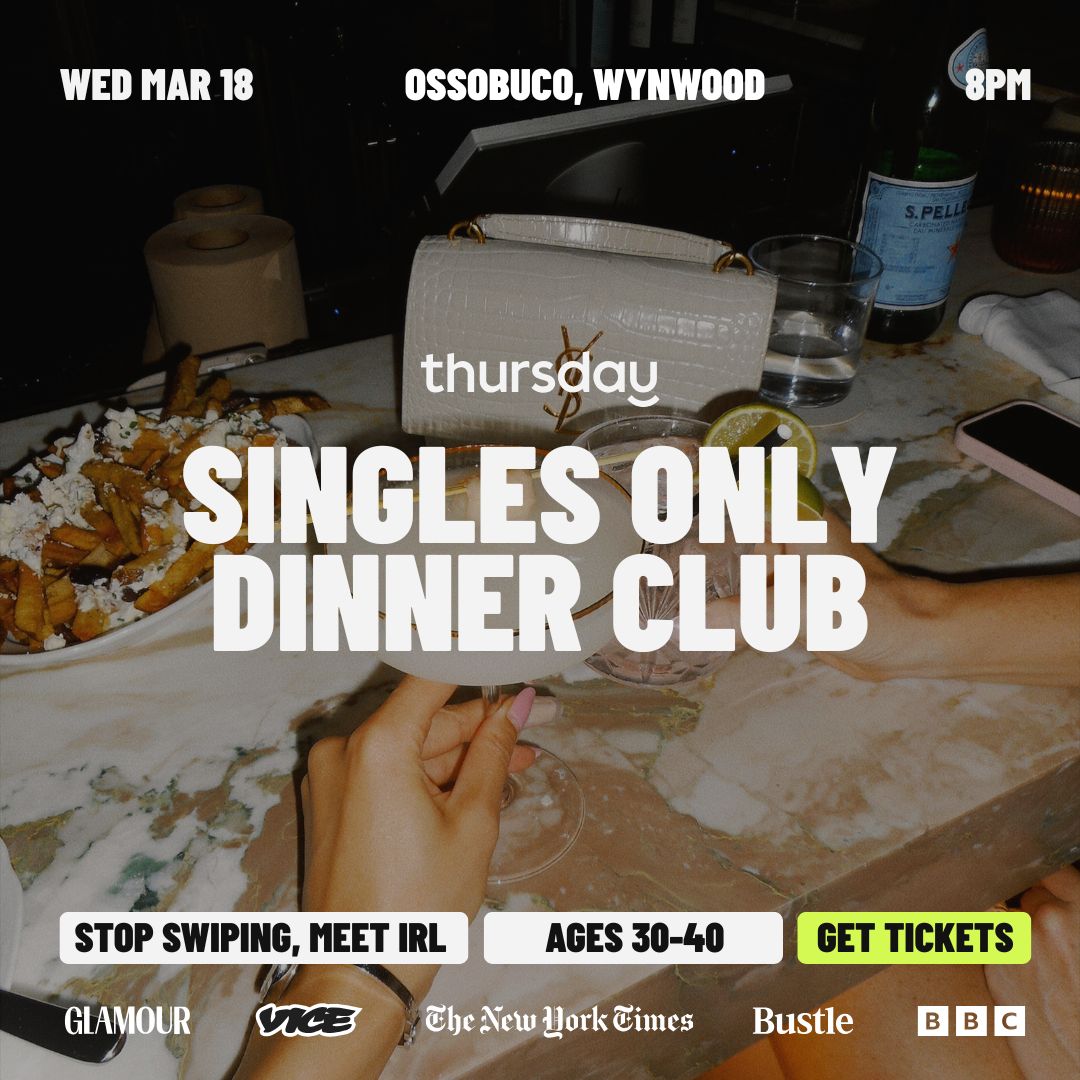 Wednesday | Singles Dinner at Ossobuco (Ages 30-40) | Wynwood