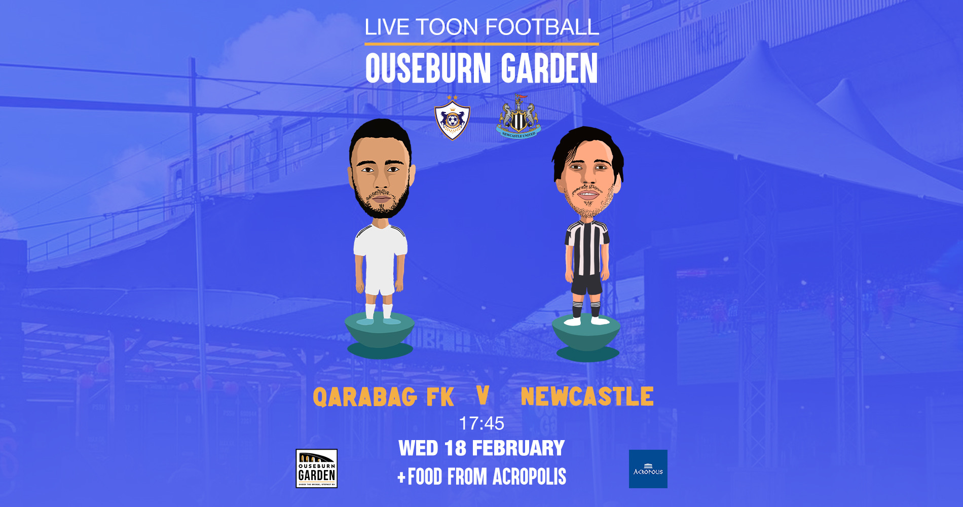 FK Qarabag v Newcastle United live @ Ouseburn Garden