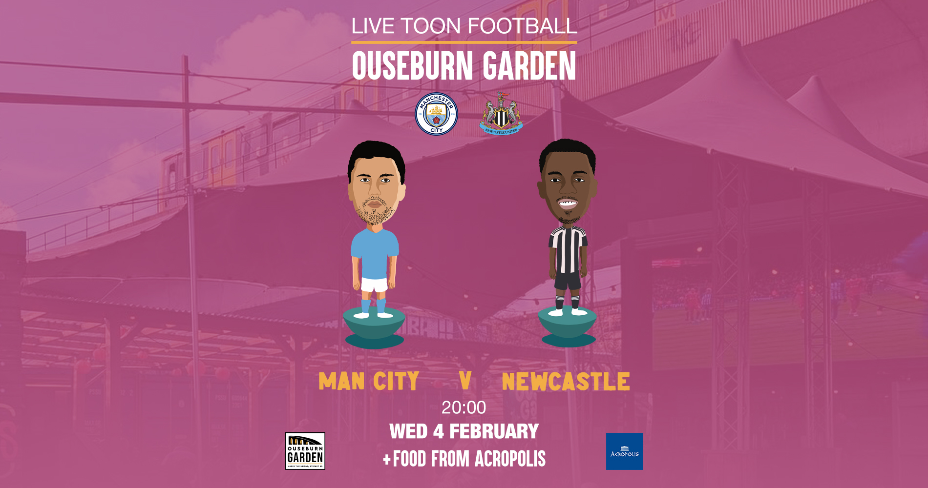 Man City vs Newcastle live @ Ouseburn Garden