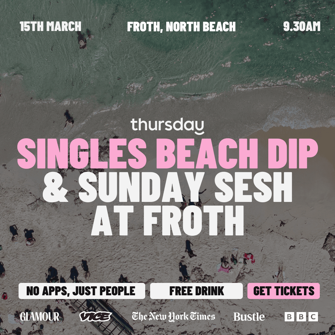 Sunday | Beach Dip & Sunday Brunch Party with FREE DRINK – Froth Craft Beach | North Beach (All Ages)