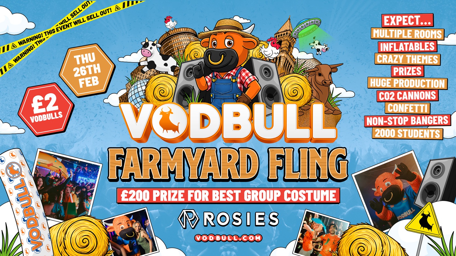 🧡 VODBULL FARMYARD FLING 🐐🐷⚠️[FINAL TIX!!]⚠️ at ROSIES!! 26/02