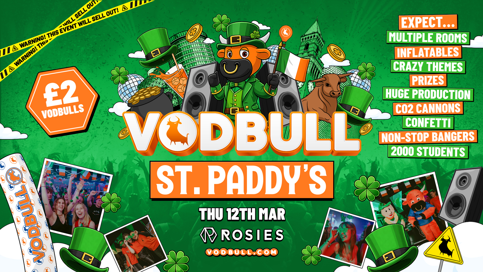 🧡 ST PADDYS BULL VODBULL  ☘️ ⚠️[FINAL TIX!!!]⚠️ at ROSIES!! 12/03