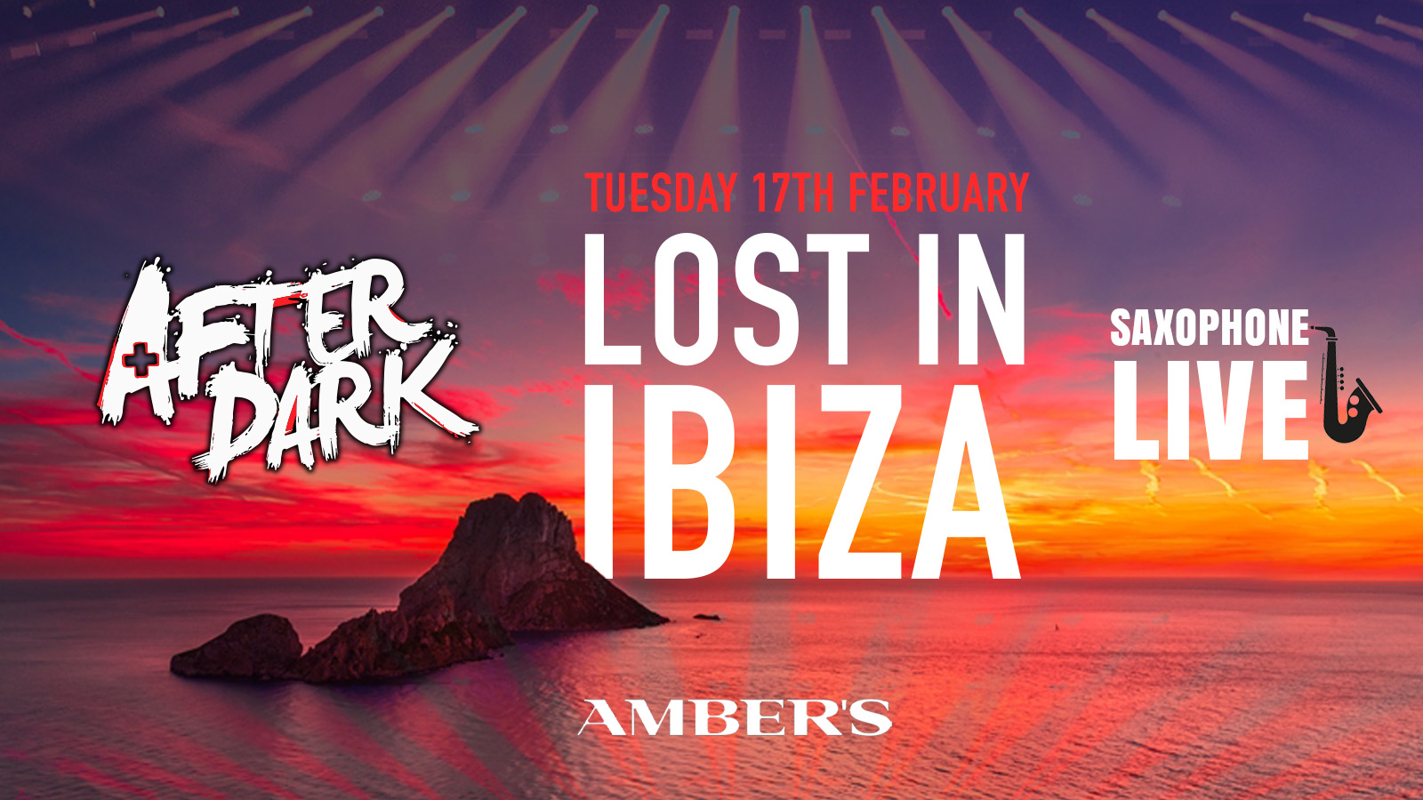 AFTER DARK presents LOST IN IBIZA – LIVE SAX + PERCUSSION 🎷 🧡 Manchester’s Biggest Tuesday Night!