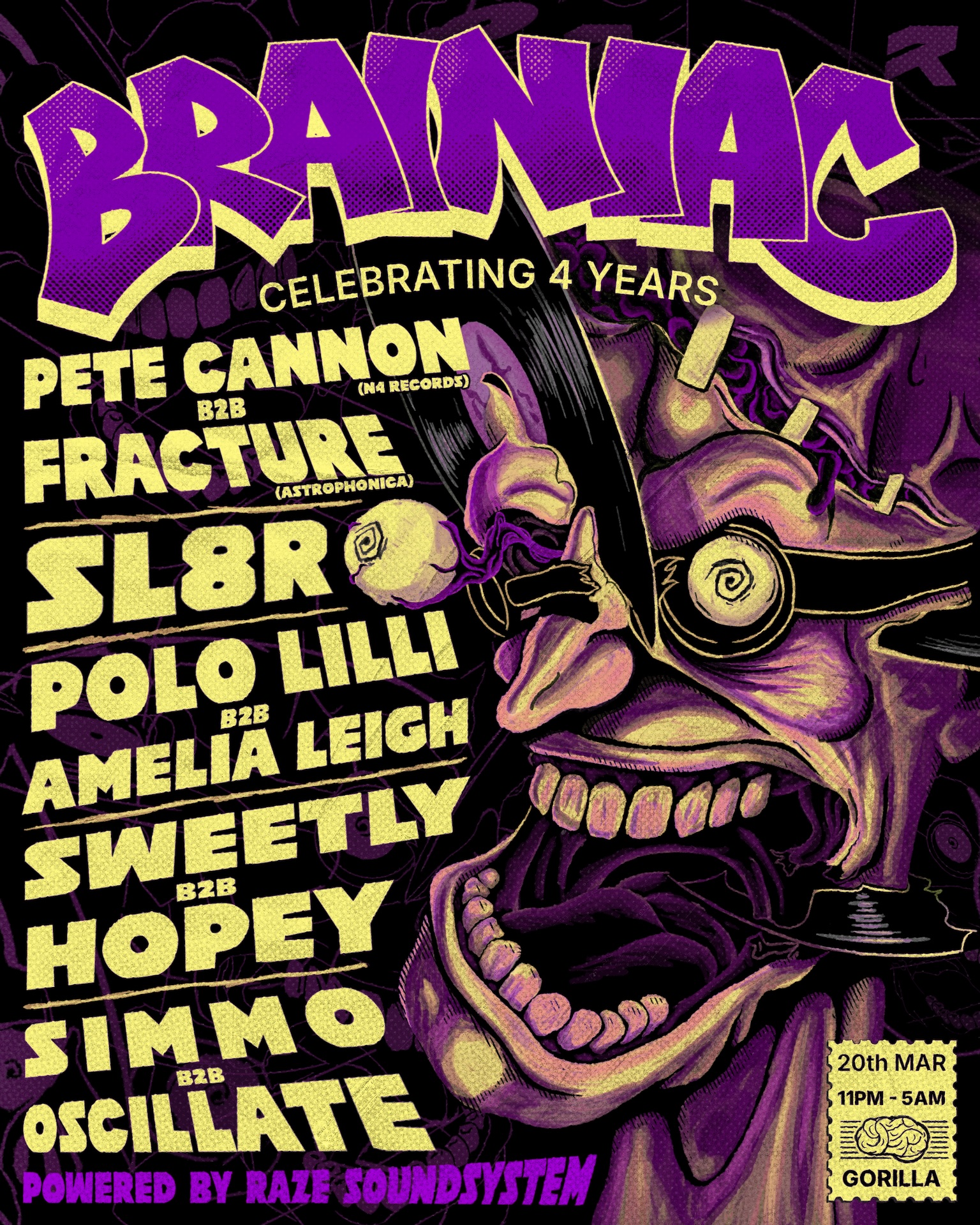 4 Years Of Brainiac With Raze Soundsystem