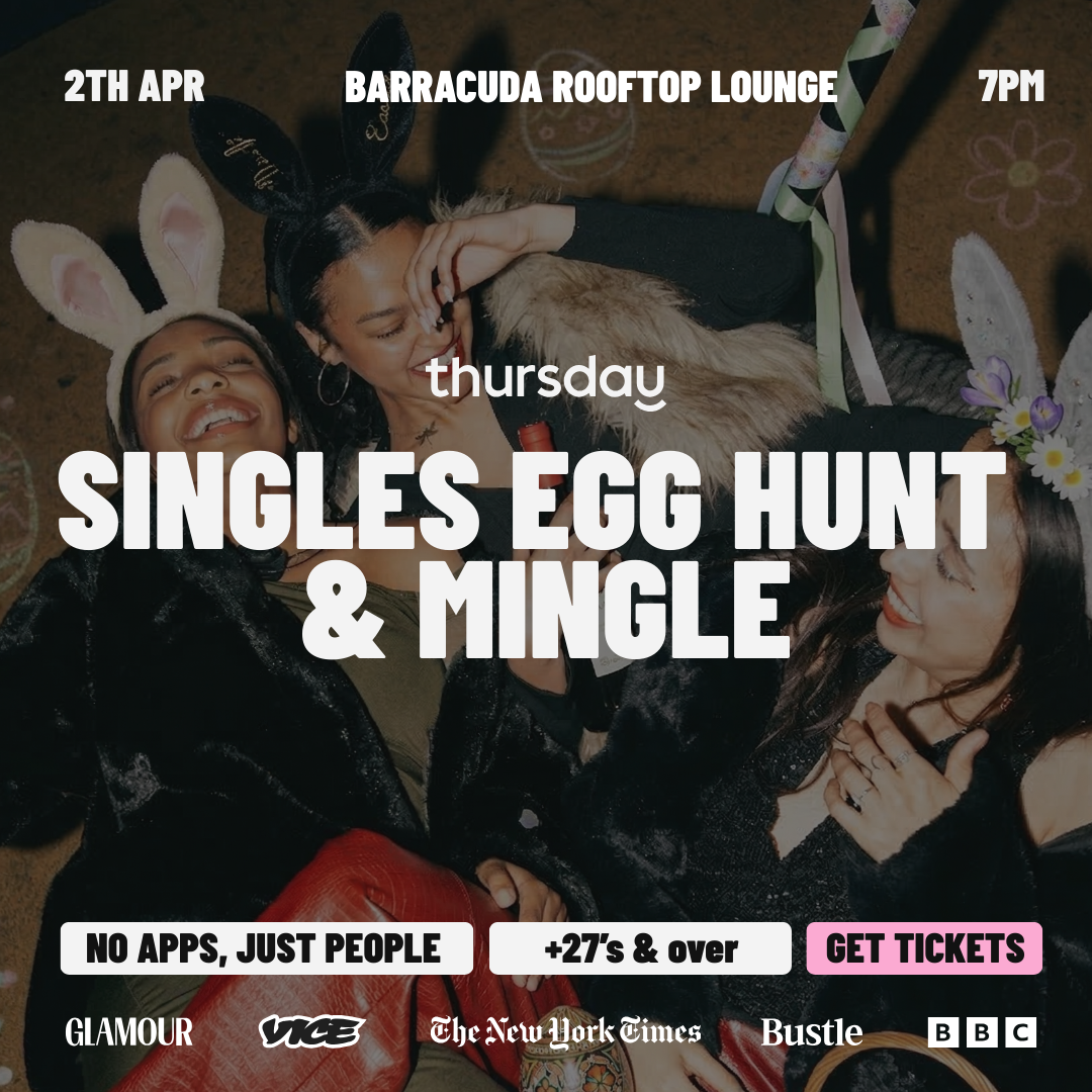 Thursday | Singles Egg Hunt & Mingle | Barracuda Rooftop Lounge | Balluta Bay | Age range:  +27