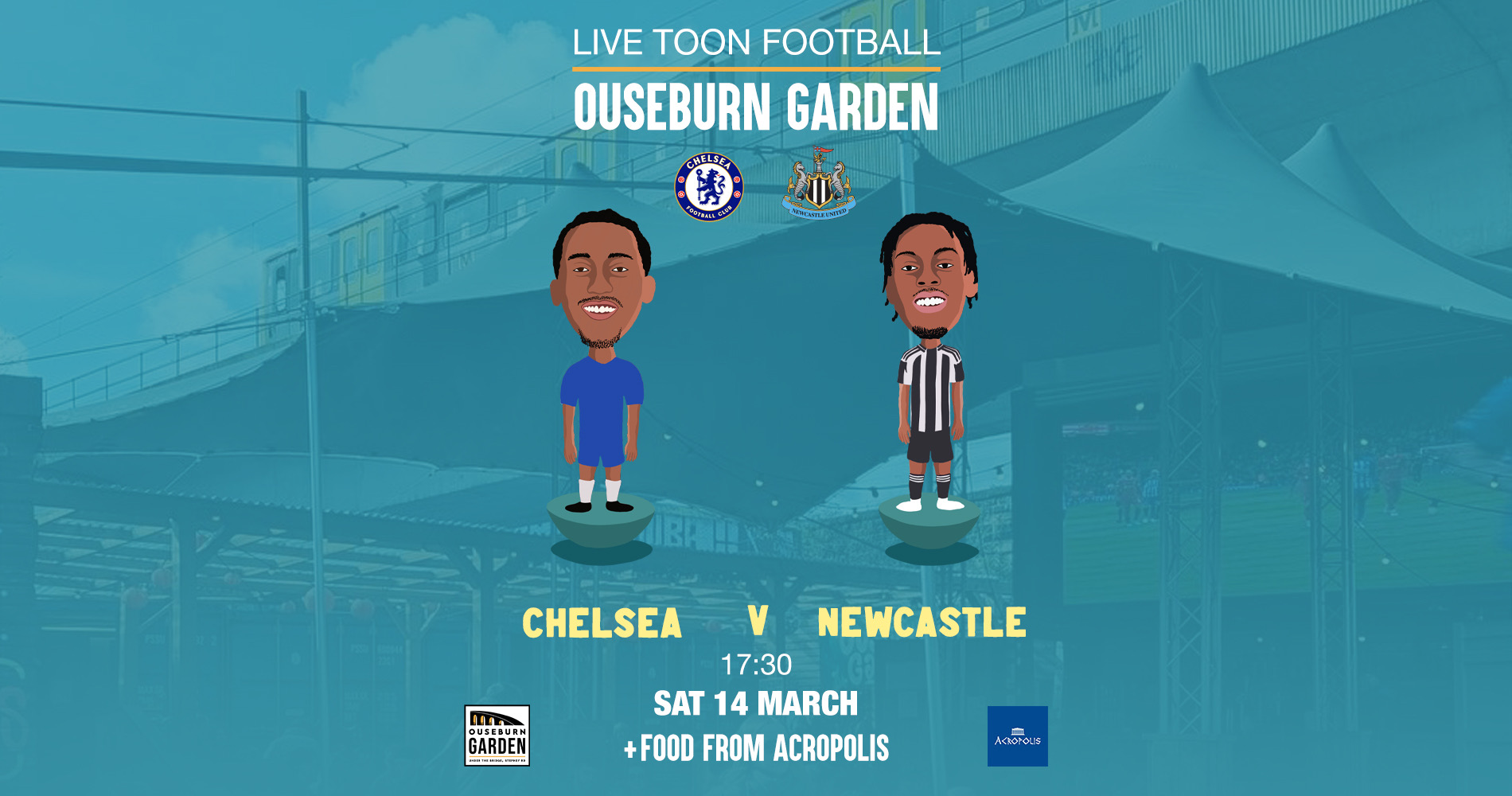 Chelsea v Newcastle Live @ Ouseburn Garden