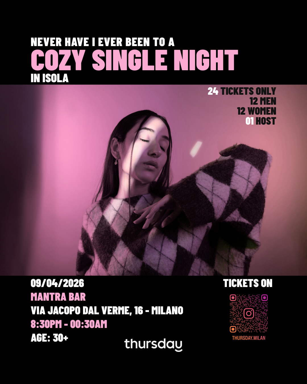 COZY SINGLE NIGHT | Mantra Bar |  Age 30+