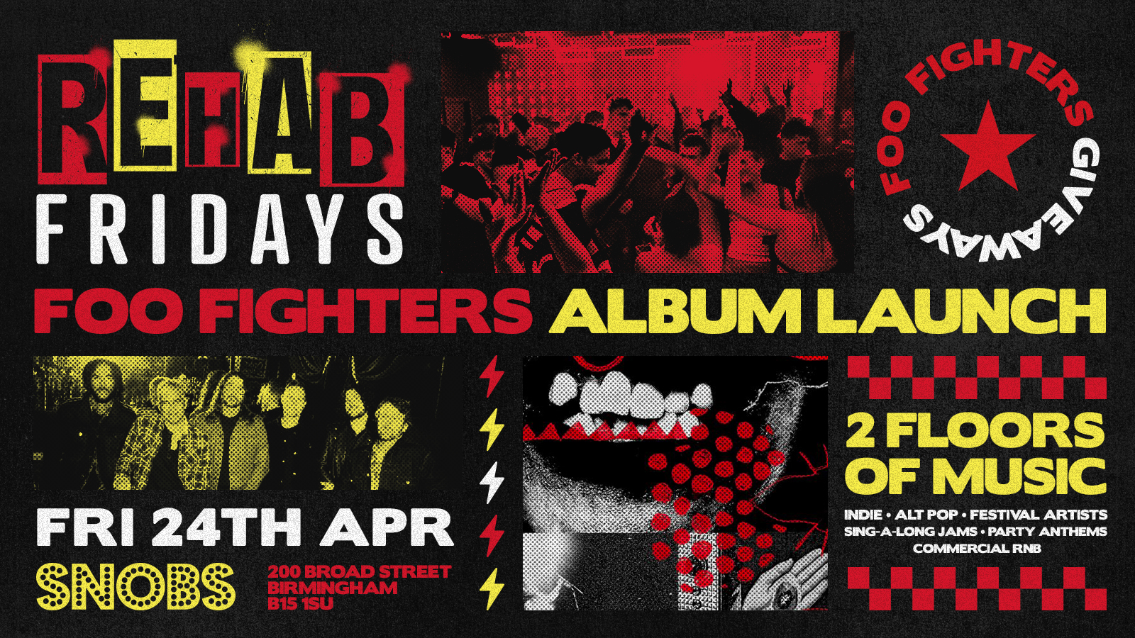 Rehab Friday [TONIGHT] FOO FIGHTERS ALBUM LAUNCH SPECIAL! [DOWNSTAIRS TAKEOVER] 24th April
