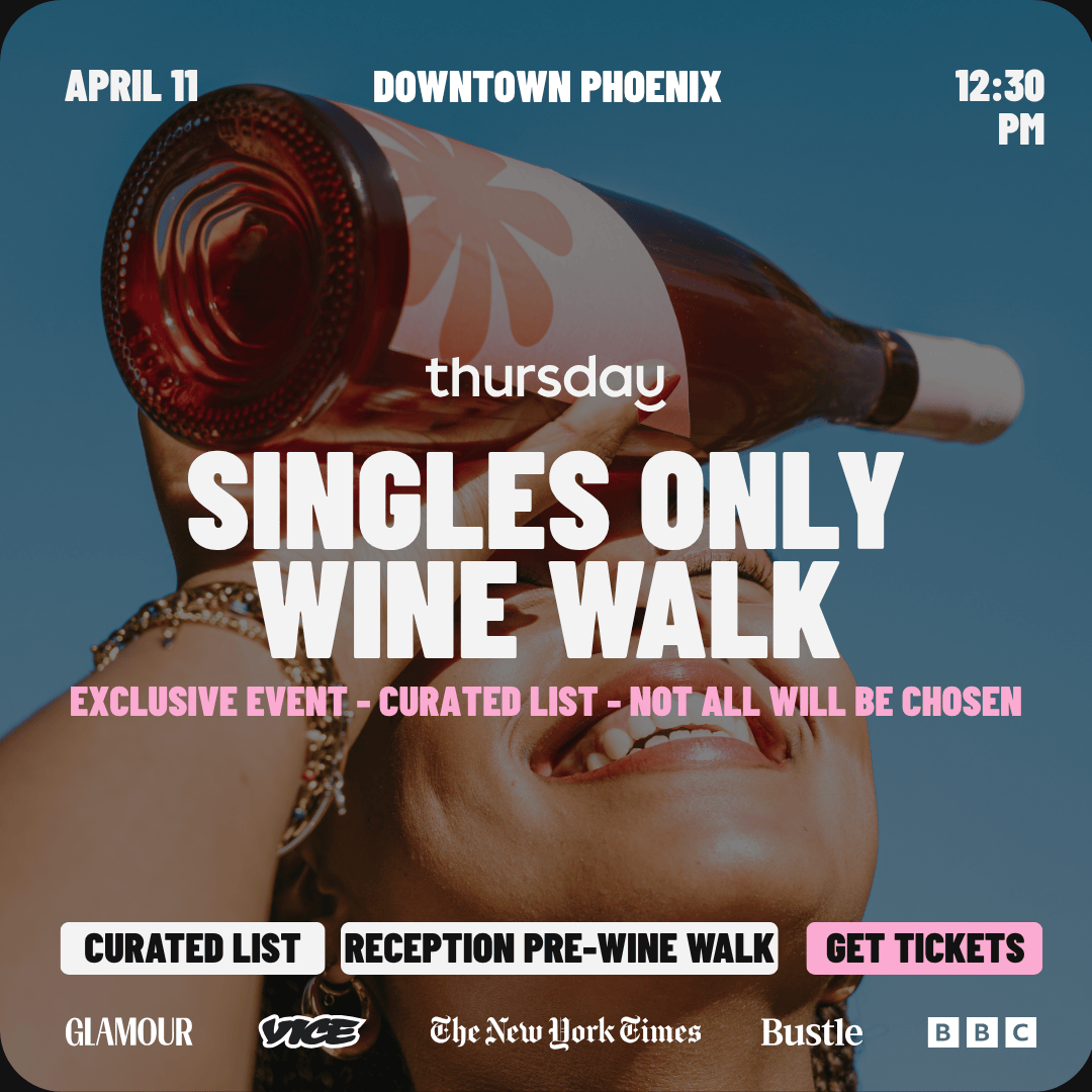 Saturday | Secret Location – Limited Spots | Singles Only Wine Walk | Downtown Phoenix