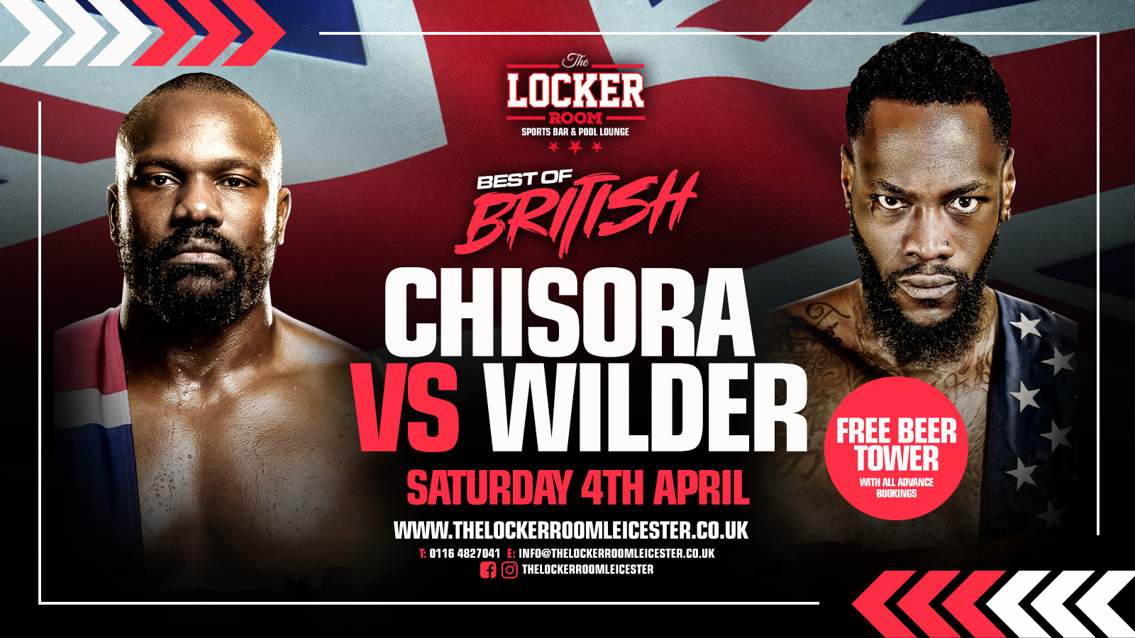 Promotional image for 🥊 CHISORA vs WILDER 🥊