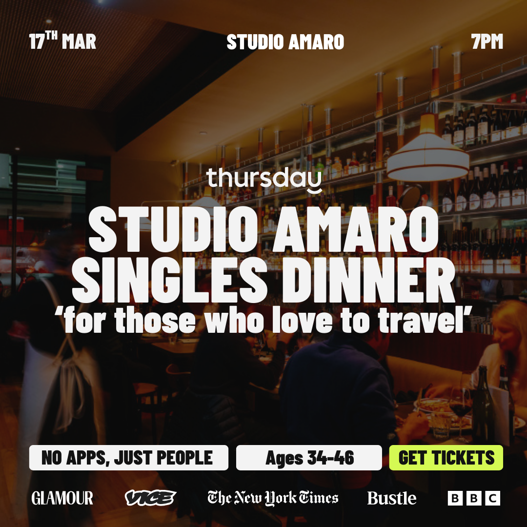 Tuesday | Studio Amaro Singles Dinner (Travellers 34-46) | Windsor