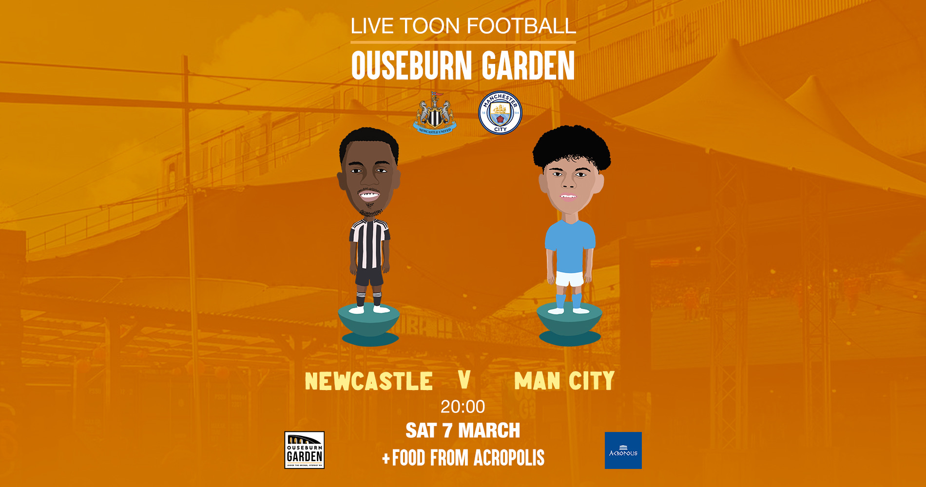 Newcastle United v Manchester City Live @ Ouseburn Garden