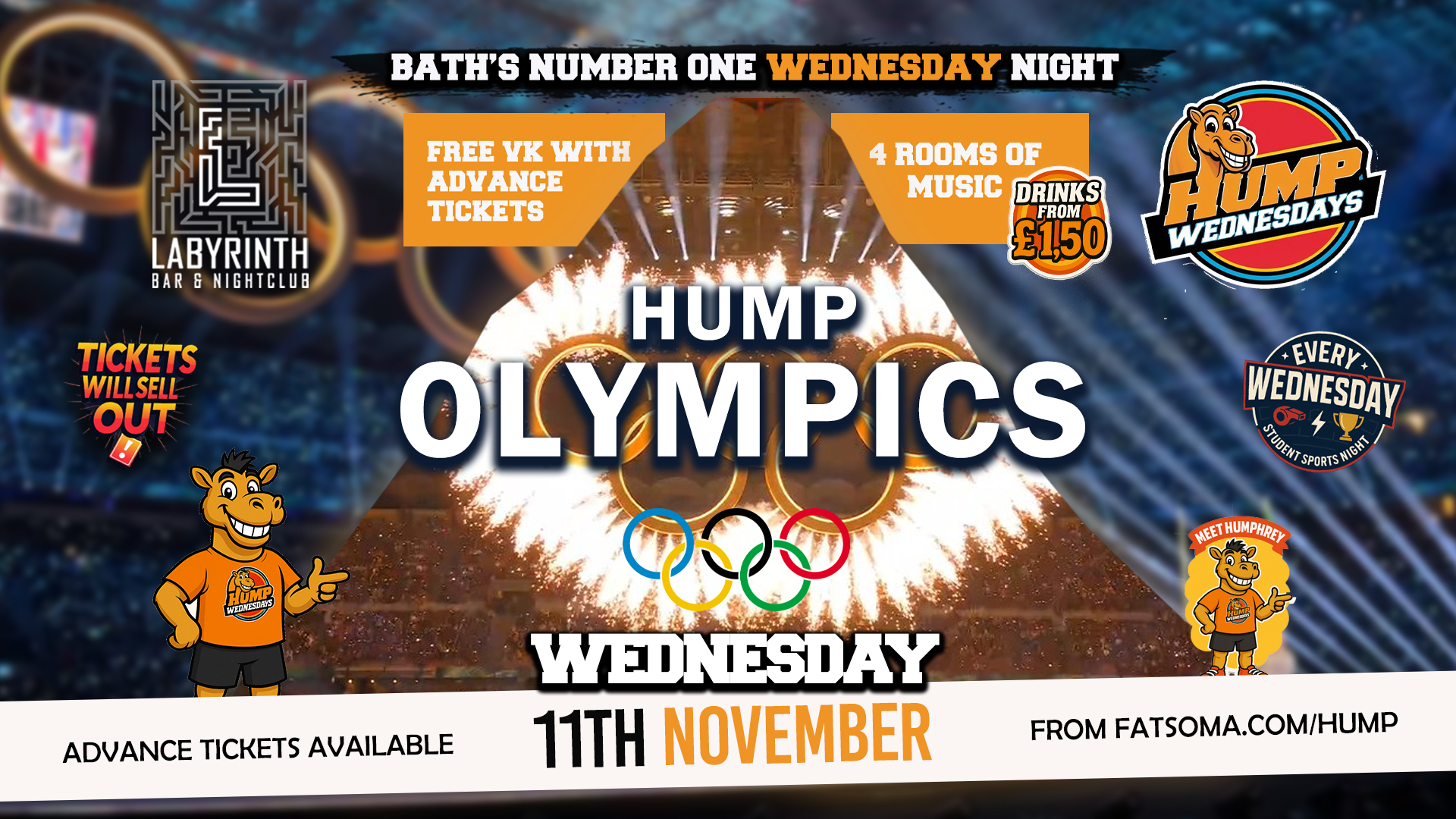 🐫 Hump Wednesdays 🐫 OLYMPICS!! 🥇🏅 Bath's Number One Wednesday Night!