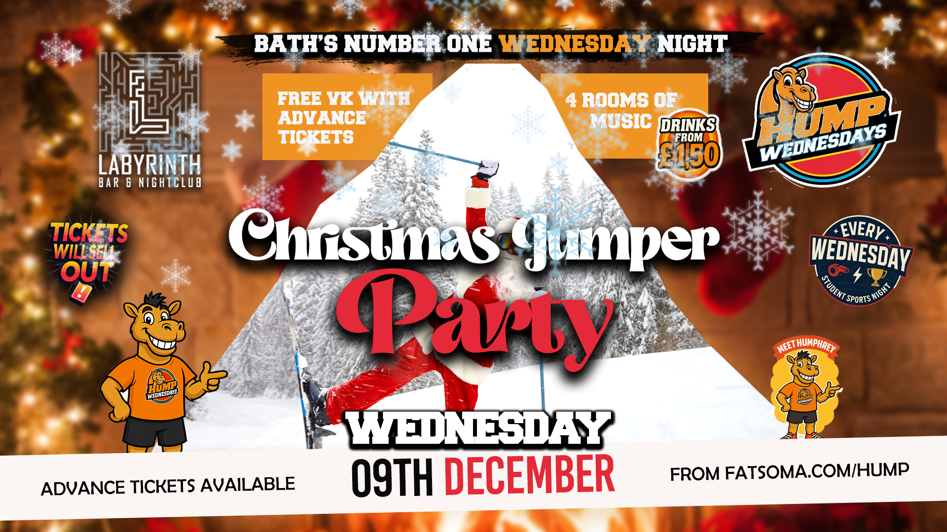 🐫 Hump Wednesdays 🐫 Christmas Jumper Party!🌲🎅🏻  Bath's Number One Wednesday Night!