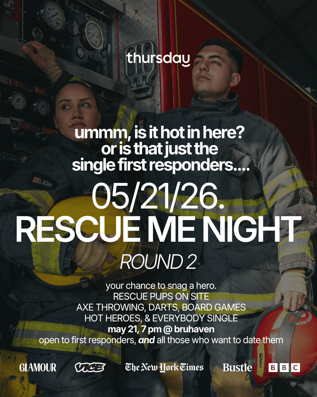 THURSDAY | RESCUE ME 🔥 FIRST RESPONDERS NIGHT | BRUHAVEN | Minneapolis | Book at thursday.com