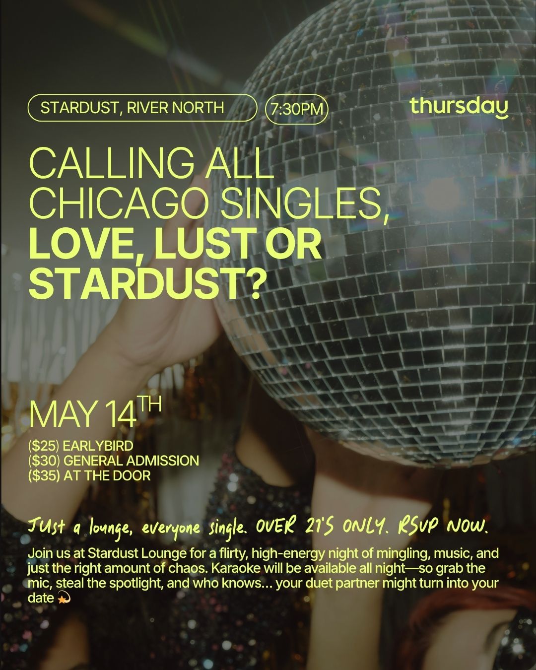 Thursday | Love, Lust or Stardust? Singles Mixer | River North
