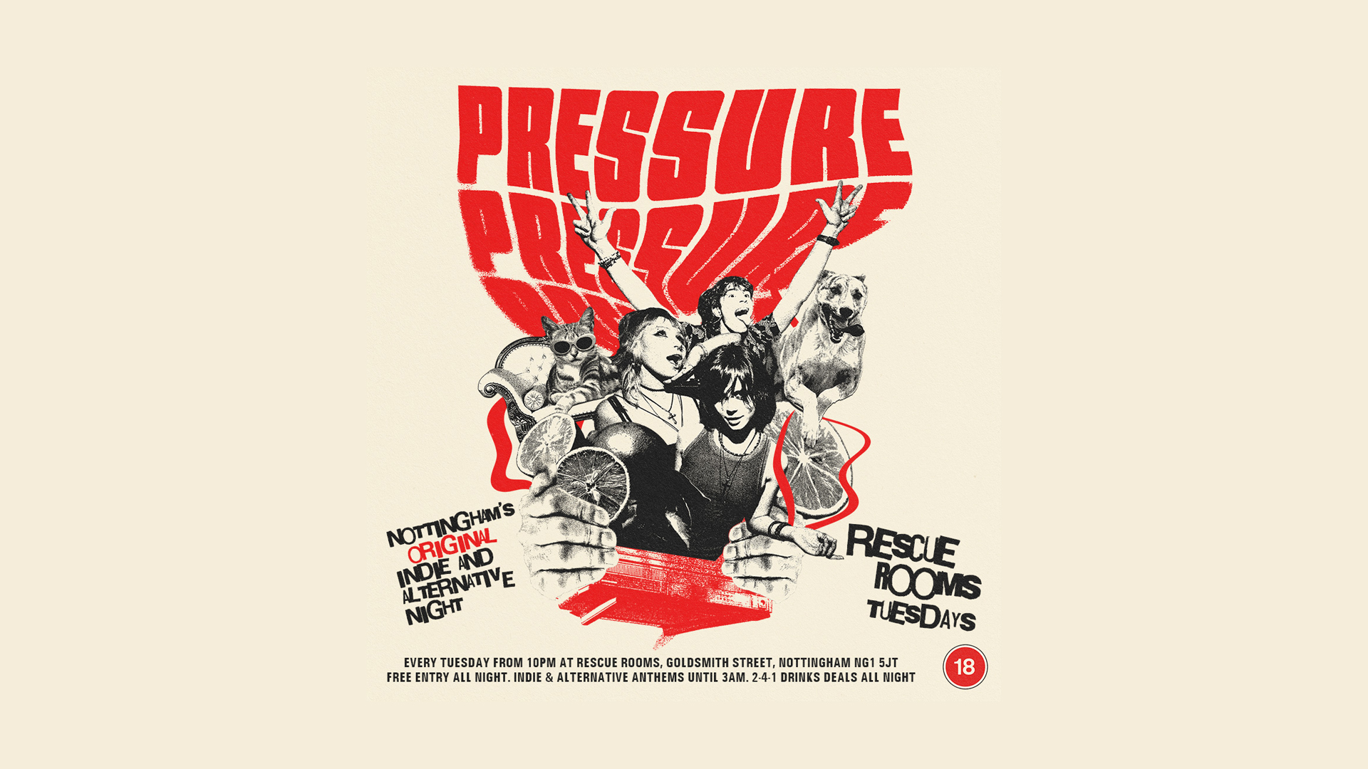 Pressure 🔴 Nottingham’s original indie & alternative night!