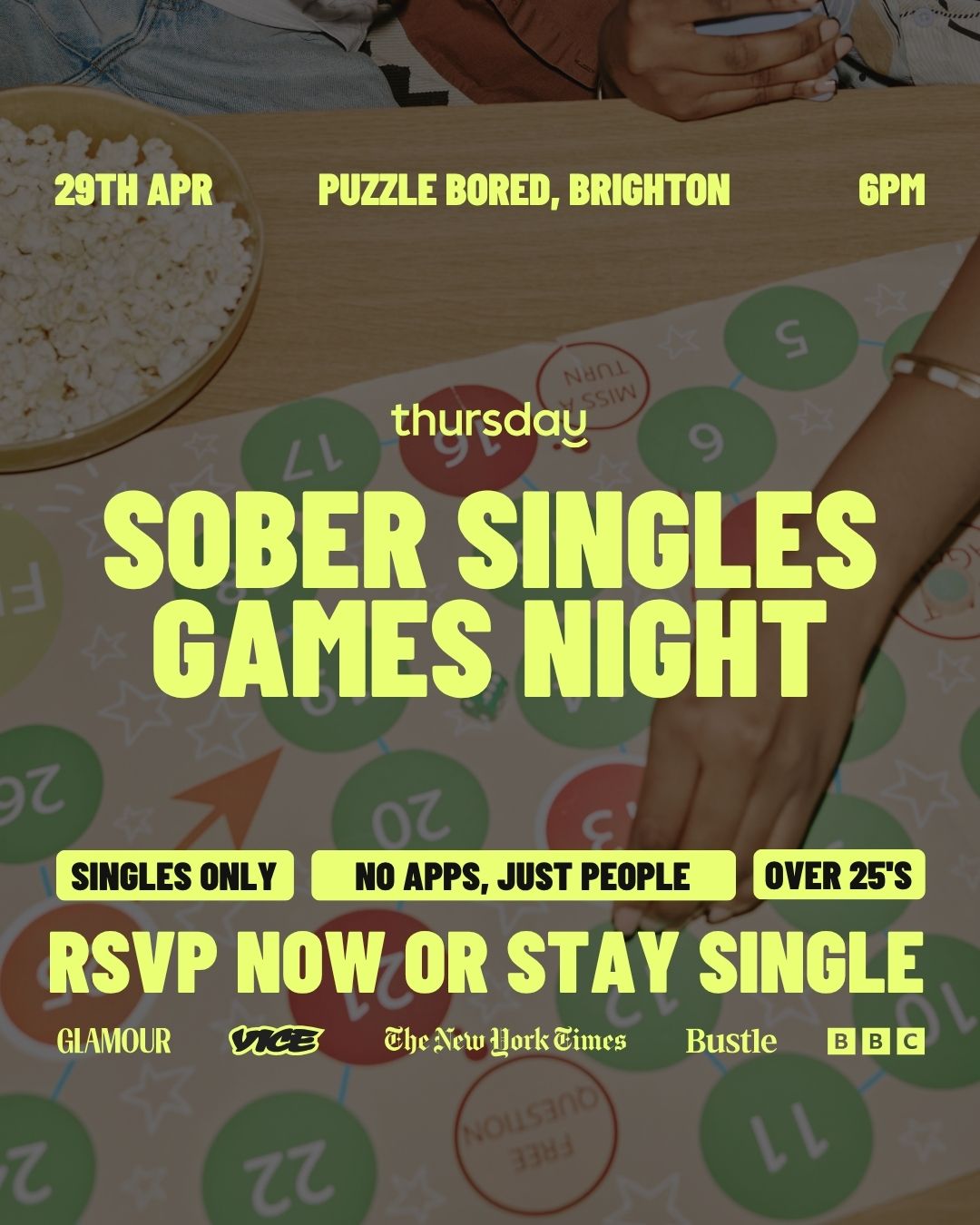Wednesday | Sober Singles Games Night | Puzzle Bored