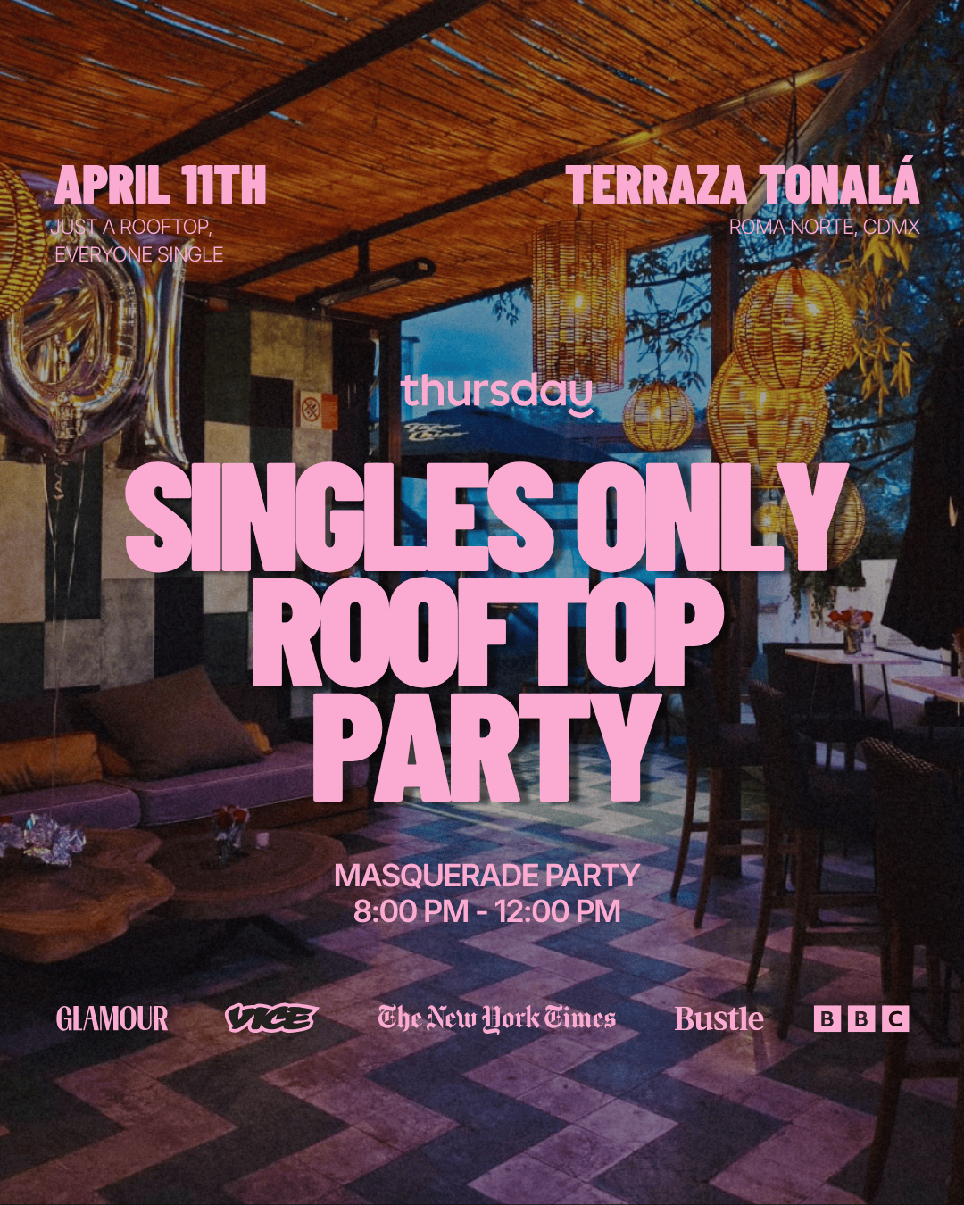 Thursday | Singles Masquerade Night | Mexico City