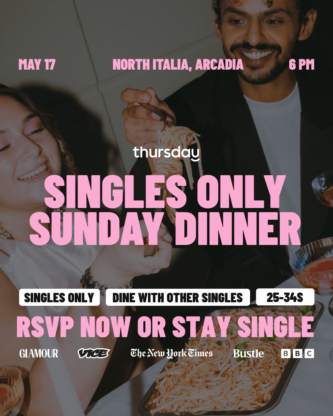Sunday | North Italia Singles Dinner (25-34s) | Arcadia