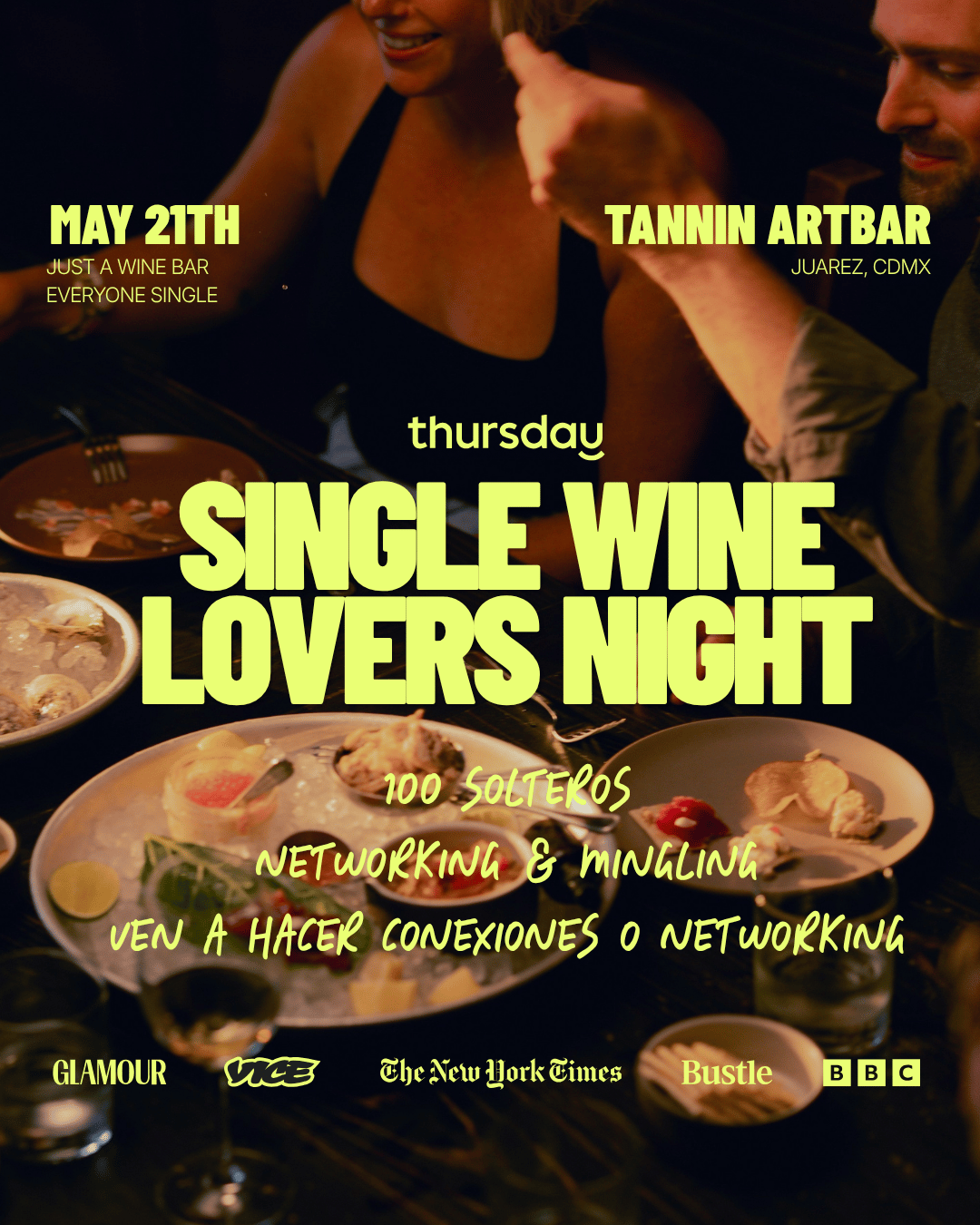 Thursday | Single Wine Lovers Night | Mexico City | Book at thursday.com