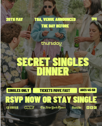 Thursday Dinner | Secret Singles Dinner (45-50) | TBA