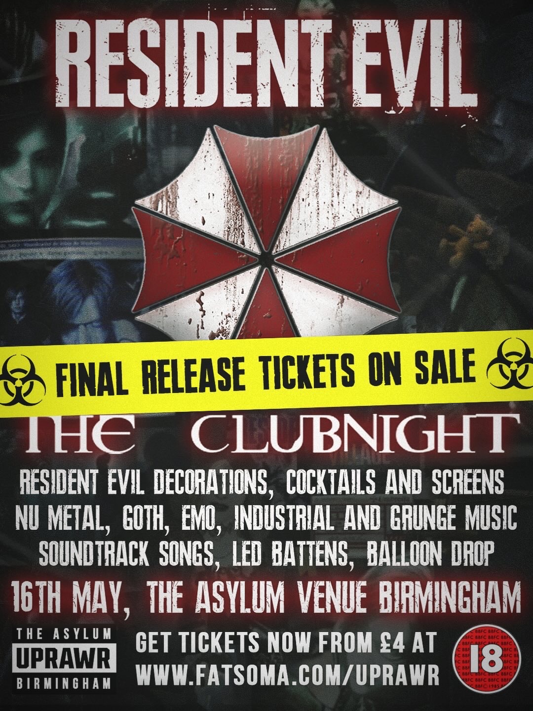 Resident Evil: The Clubnight ☣️ Final Release Tickets Now on Sale