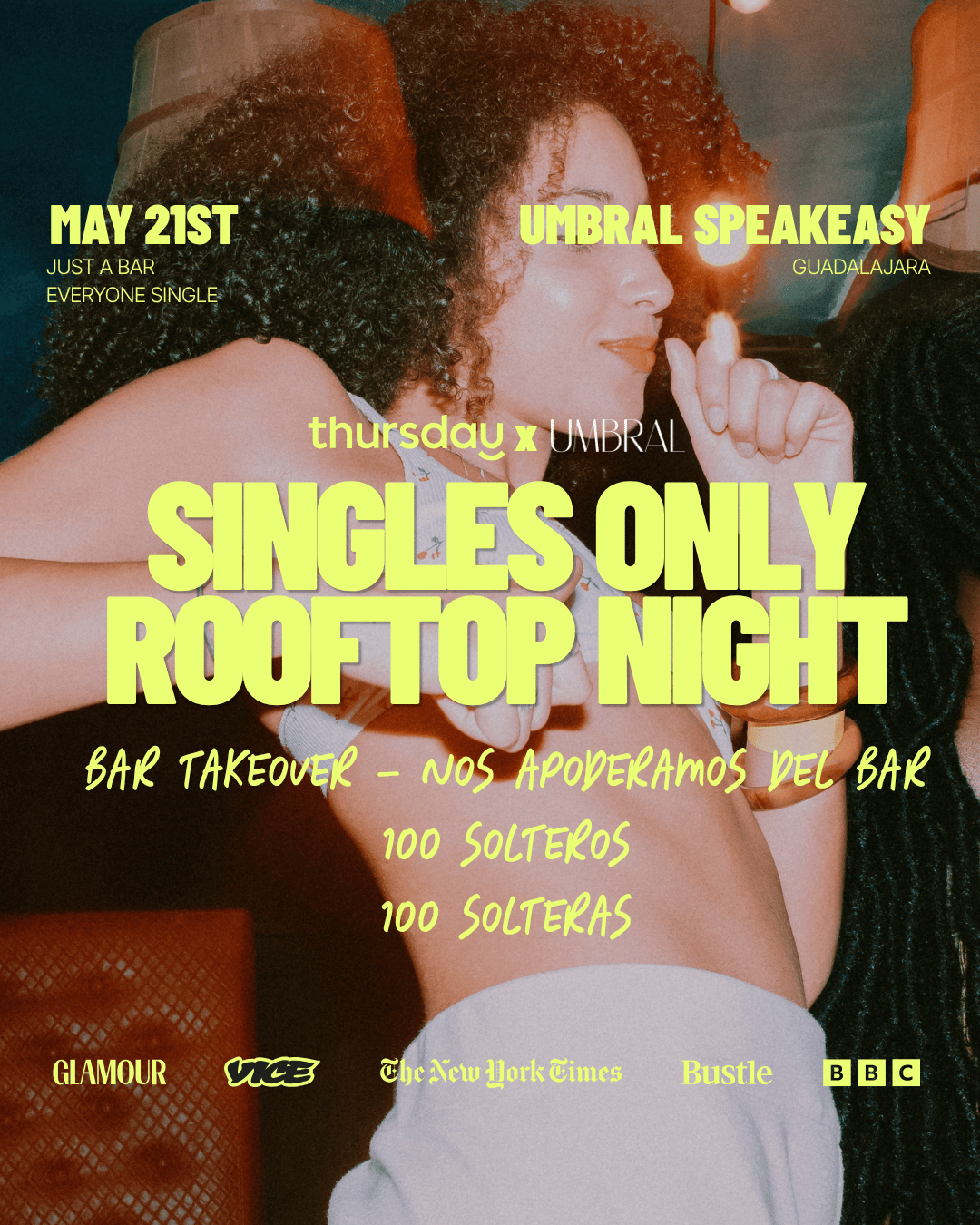 Thursday | Singles Only Rooftop Night | Guadalajara | Book at thursday.com