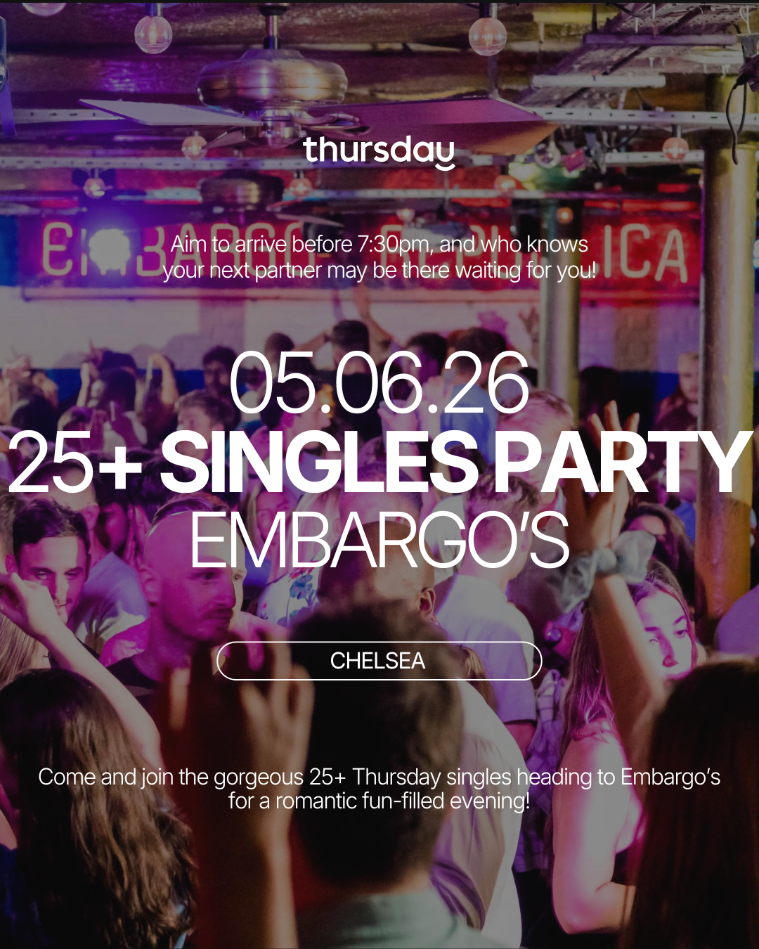 Friday | 25+ Singles Party | Chelsea