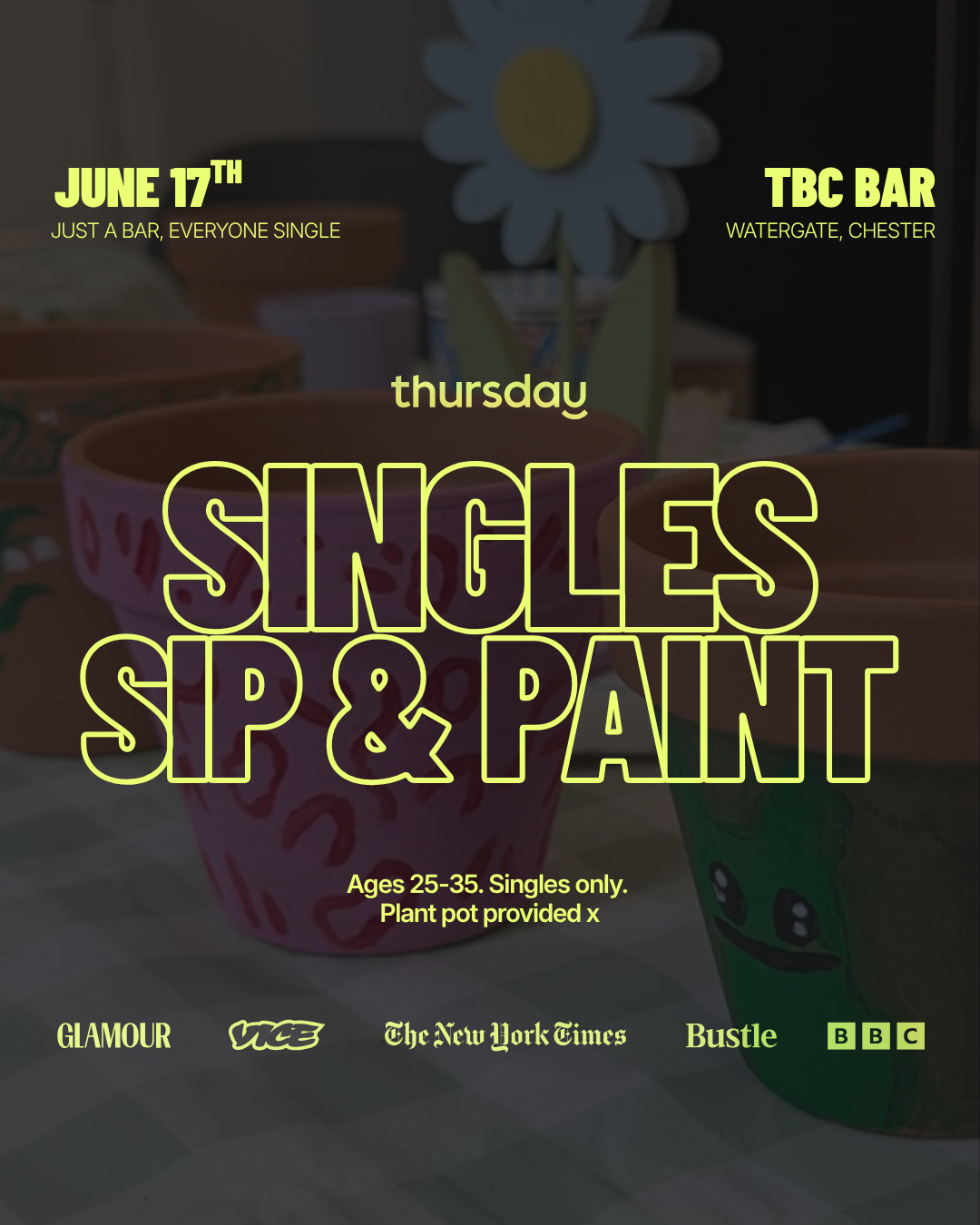Wednesday | Sip n Paint | Chester | Book at thursday.com